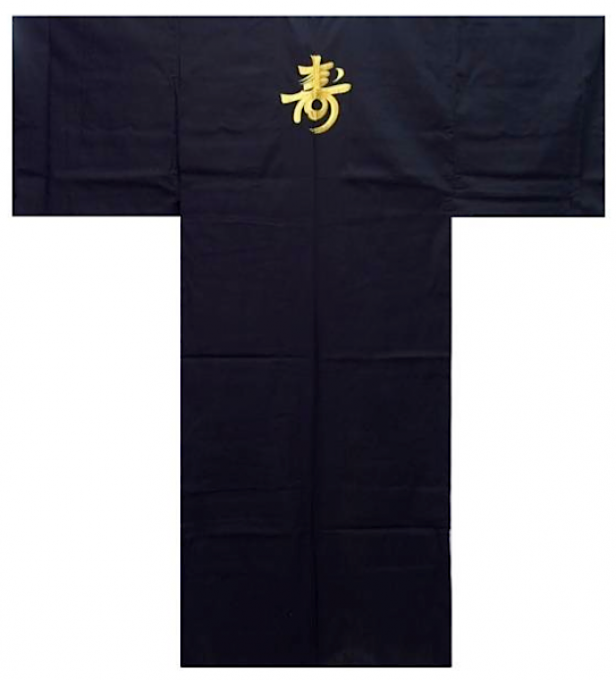 Kimono japonais Kotobuki polyester noir homme "Made in Japan" 