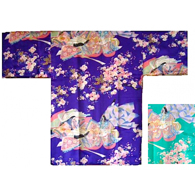 Kimono japonais Sakura ōchō polyester femme "Made in Japan" 