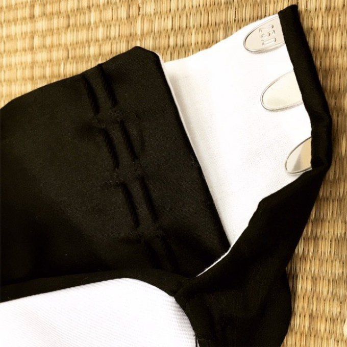 Tabi Shusu Hikari Ninja coton noir brillant 4 Kohaze Made in Japan"   