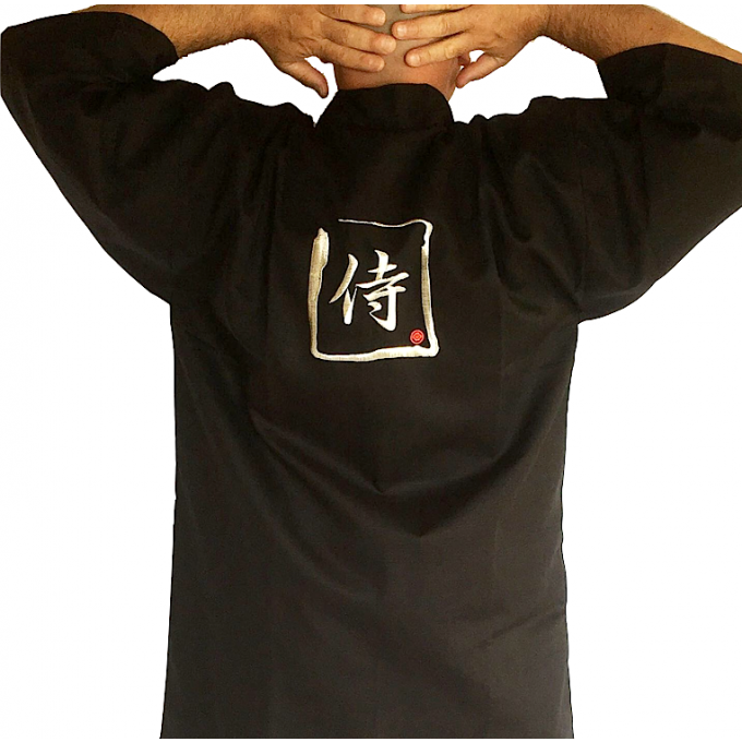 Veste kimono Happi coat samourai coton noir homme 35inch "Made in Japan"  
