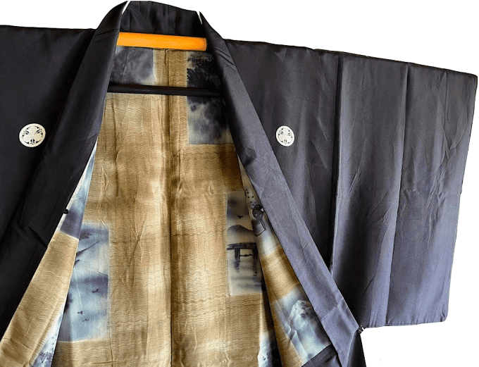 Antique Haori homme - Nihon Tabi Keshiki No Omoide -Souvenirs des paysages du voyage au Japon