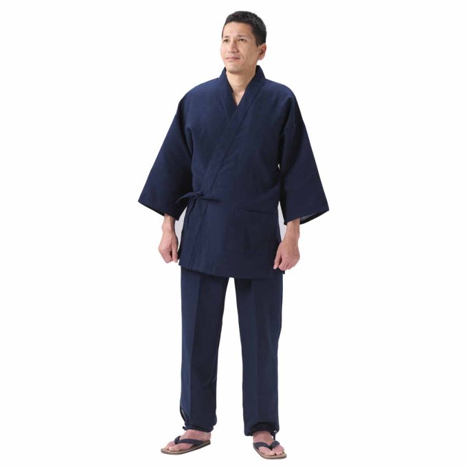 Luxe samue japonais NijuOri coton bleu marine double épaisseur Taille 2L  "Made in japan"  