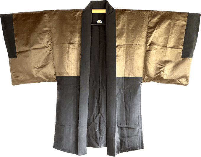 Antique Haori Tomoe Montsuki homme - Temple bouddhique de Kyoto