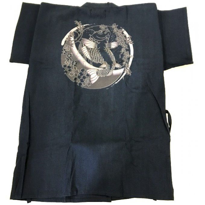 Jinbei Shijiraori Koi coton bleu marine Taille 2L