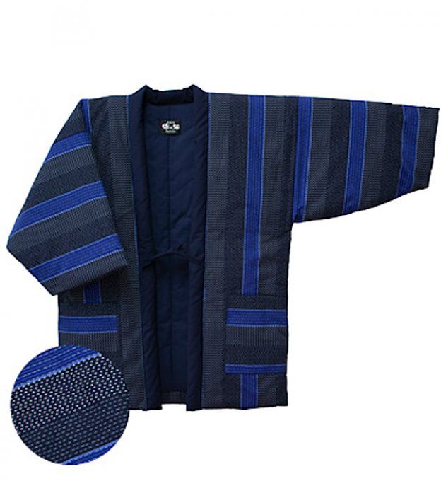 Hanten Dobi Strip Sashiko hiver homme Made in Japan  