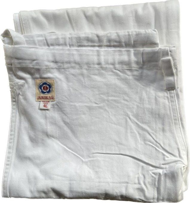 Pantalon Aikido coton blanchi Aikikai Tozando Taille 4L