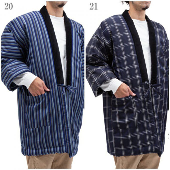 Veste Kimono Hanten Strip hiver  12 modèles au choix Made in Japan 