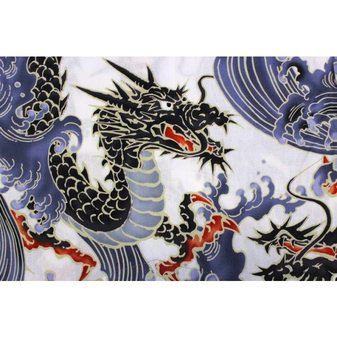 Chemise japonaise KoiGuchi Ryu Dragon blanc