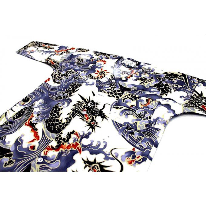 Chemise japonaise KoiGuchi Ryu Dragon blanc