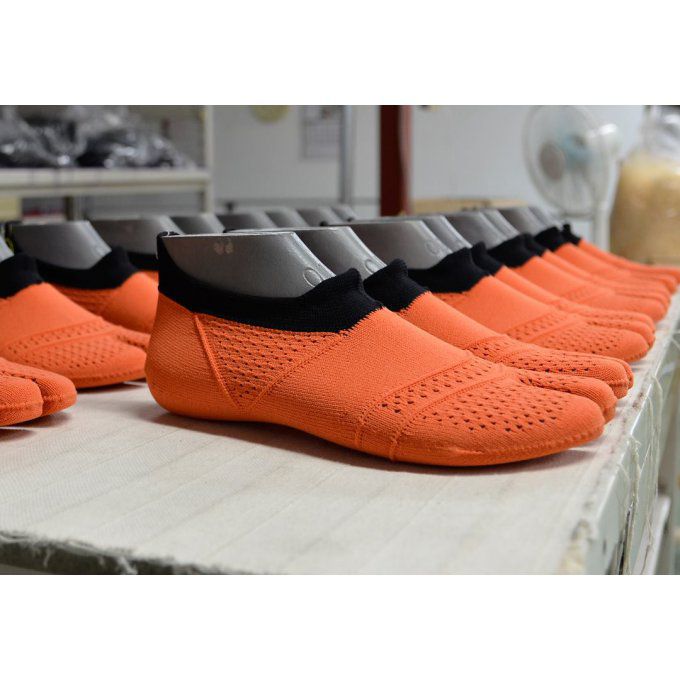 Chaussure japonaise Jikatabi Hitoe orange Multi-Sport Fitness Marugo "Made in Japan"  