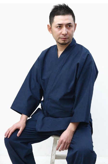 Luxe samue japonais Momen bleu Taille:L "Fabrication au Japon"    