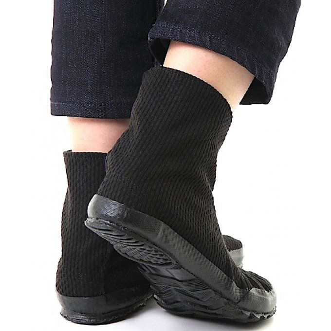 Jikatabi noir coton Sashiko Wamon "Made in Japan"