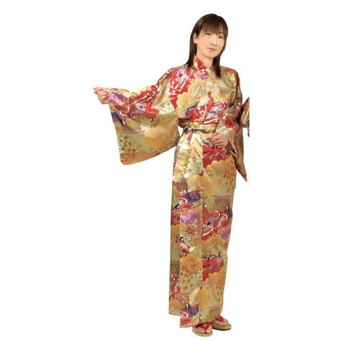 Kimono japonais Goten Moyou polyester femme "Made in Japan"