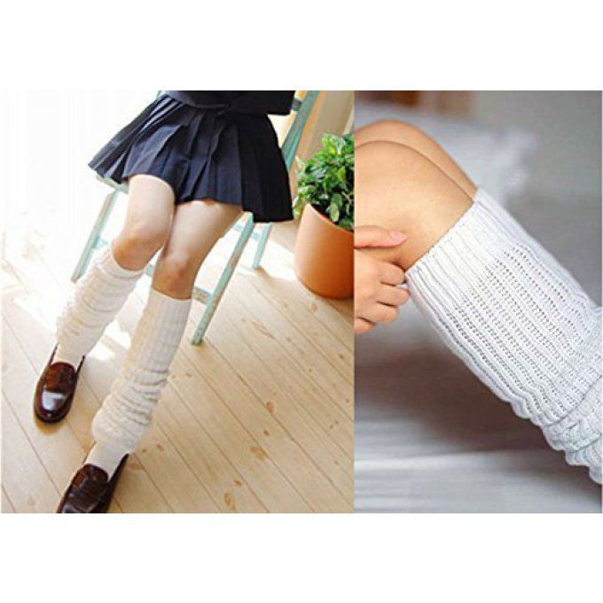 Chaussette japonaise loose socks Kawaii coton blanchi 100cm "Made in Japan" 