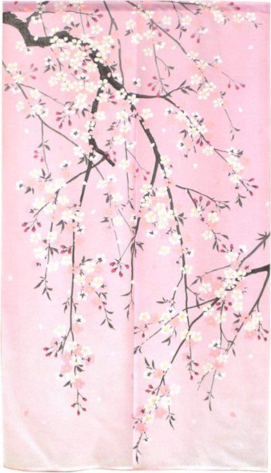 Noren Shidare Sakura rose Made in Japan  