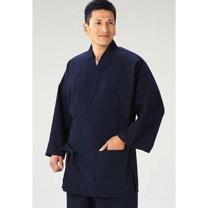 Luxe samue Momen Kurume supérieur coton bleu marine Taille L "Made in Japan"