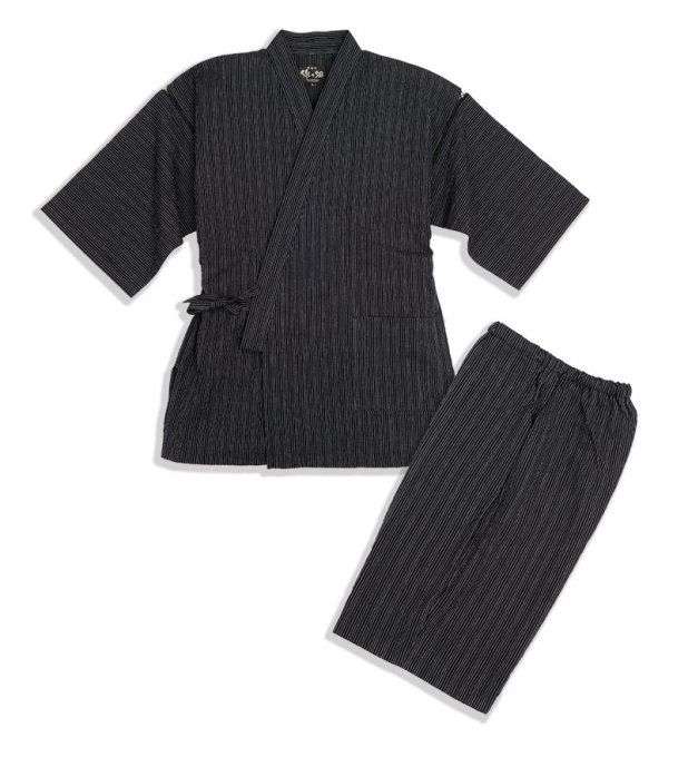 Jinbei Gokuboso shima shiro noir homme "Made in Japan"   