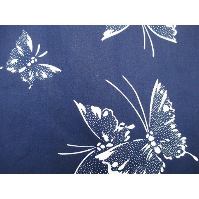 Yukata Chou papillon bleu marine femme "Made in Japan"