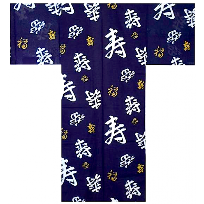 Yukata Fukuju bleu marine homme