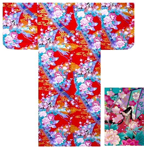Kimono japonais Noshi Hime coton satin femme "Made in Japan" 