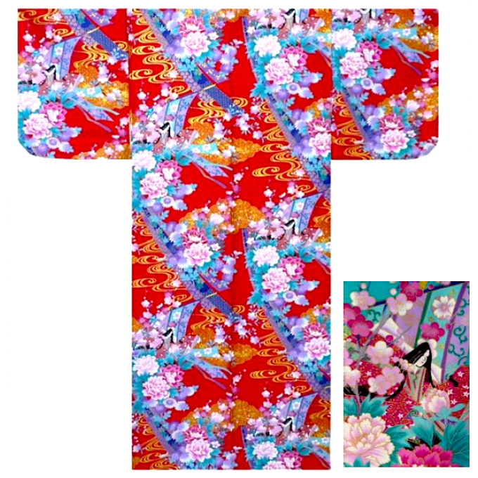 Kimono japonais Noshi Hime coton satin femme "Made in Japan" 