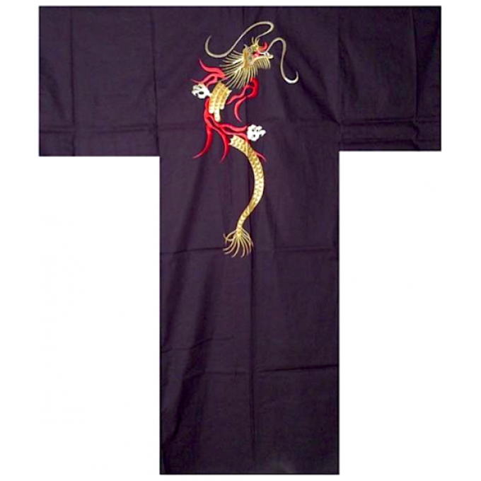 Kimono japonais Shin Hiryu coton noir homme "Made in Japan"