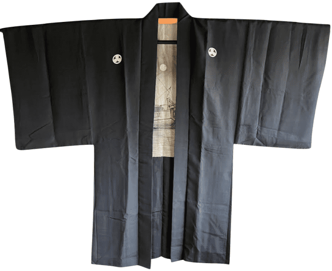 Antique haori homme - Jonque japonaise au clair de lune