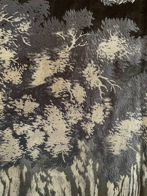 Antique Haori Japonais Homme Soie Noire Sagarifuji Montsuki - Cascade au Mont Fuji