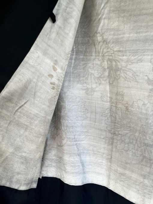 Haori Japonais homme antique  en soie noire avec 3 Kamon Takenaka