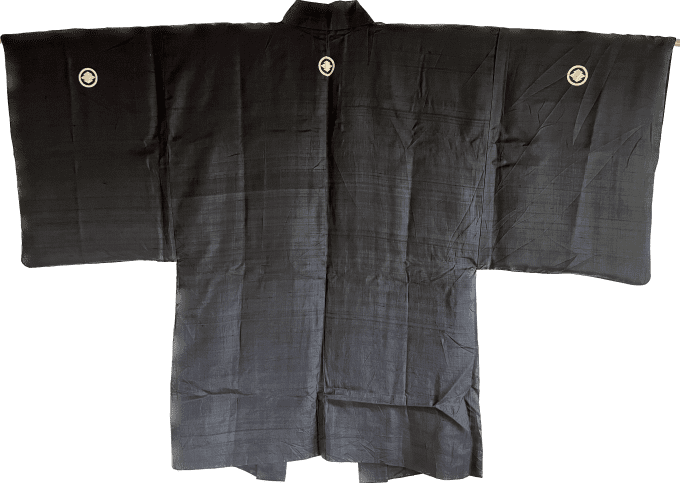 Antique Haori Montsuki homme - FujiSan & Pont japonais O Bashi