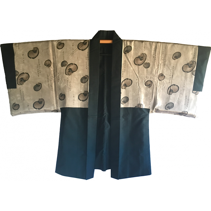 Antique haori samourai Maru No Daruma homme "Made in Japan"