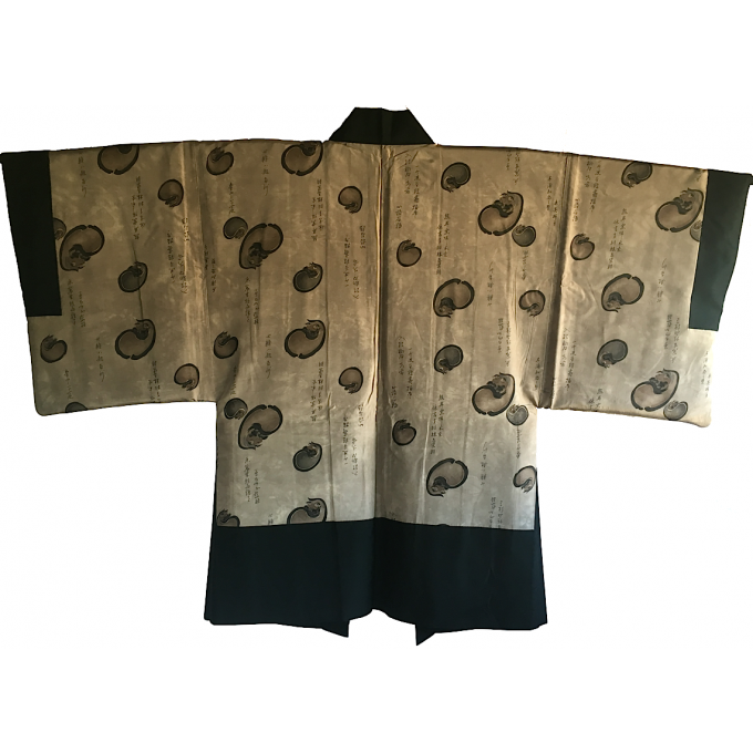 Antique haori samourai Maru No Daruma homme "Made in Japan"