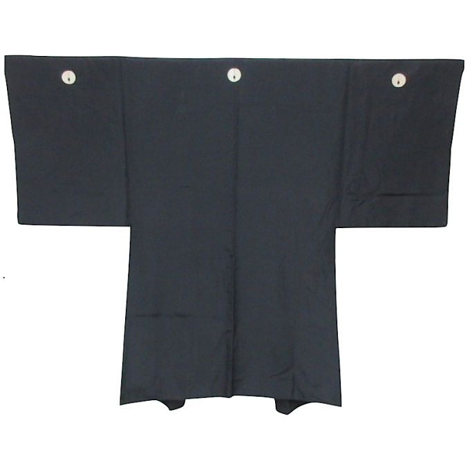  Antique Haori samourai Meoto iwa Ise Maruni Dakimyoga montsuki soie noire homme "Made in Japan" 