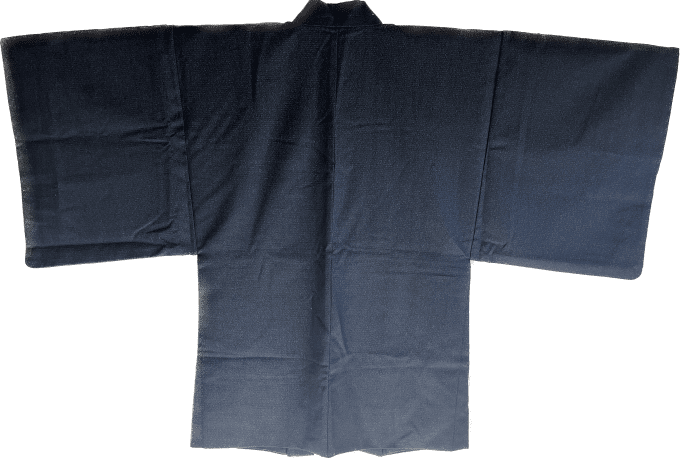 Antique Haori soie bleu indigo Tsumugi Fuji San no Mura homme