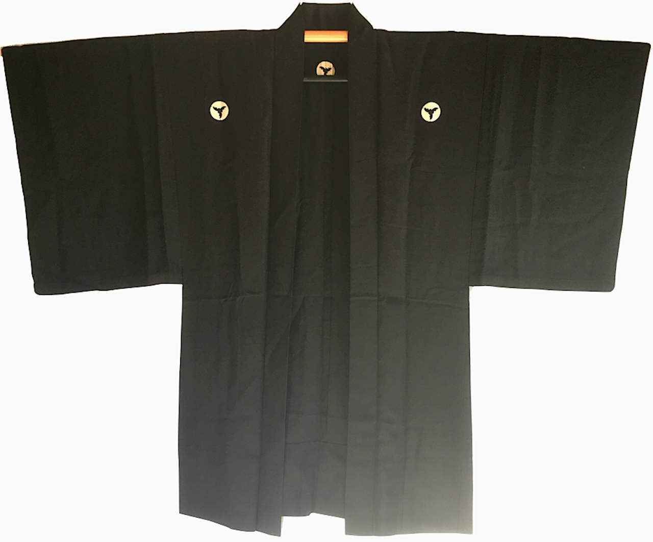 Antique Haori soie noire Mitsu Oi Myoga Montsuki homme "Made in Japan"