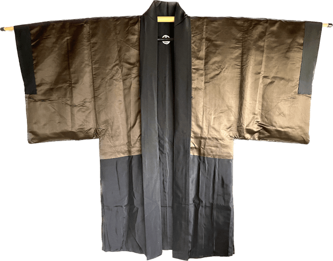 Luxe Antique haori  soie noire Tachibana Montsuki Tigre VS Dragon homme  