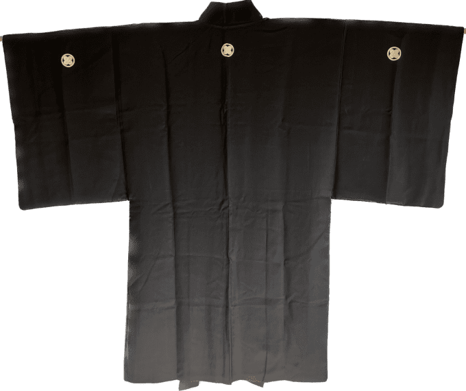 Luxe Antique Haori  japonais soie noire TakanoHane Montsuki Torii Miyajima homme 