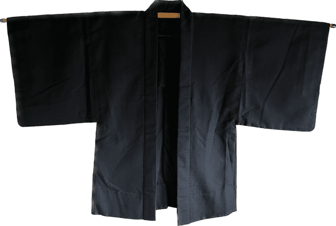 Antique Haori Tsumugi uni bleu nuit homme