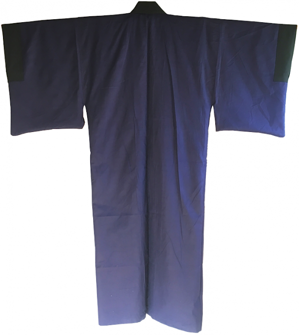 Antique kimono traditionnel japonais samourai soie noire Kamon Uchida Mokkou homme Made in Japan