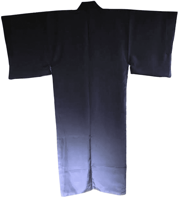 Antique kimono traditionnel japonais samourai soie noire Mokkou Montsuki homme 03