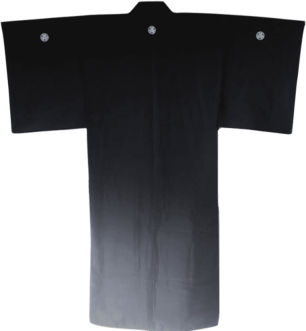 Antique kimono traditionnel japonais soie noire Katabami Montsuki homme 003