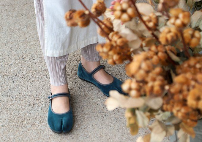 Chaussure Tabi Coppelia Lily bleu orient  Fabrication au Japon 