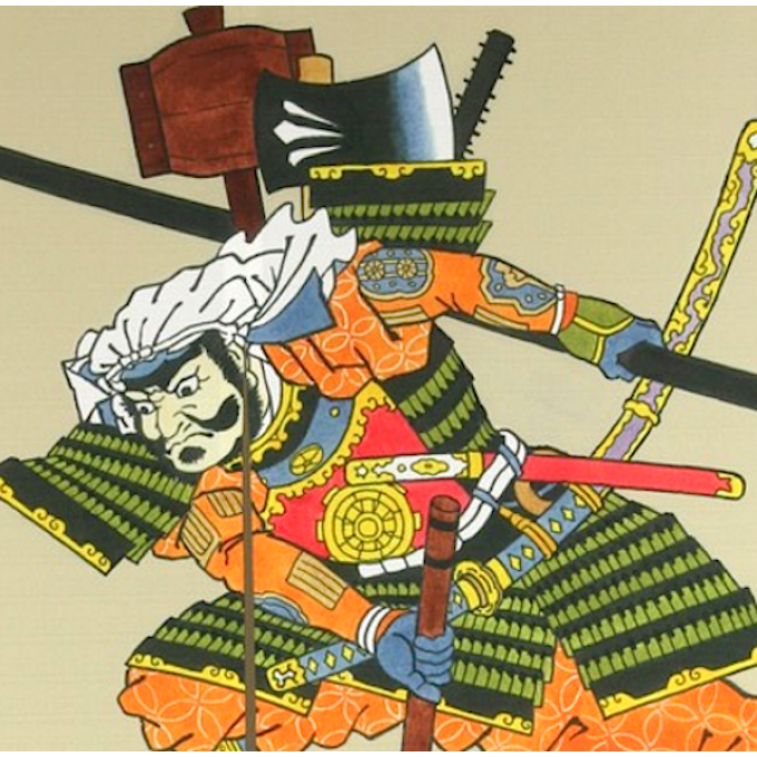 Noren Ukiyoe Samurai Busho Made in Japan  