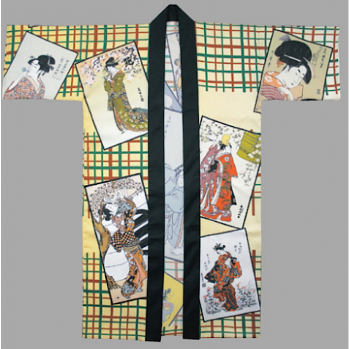 Kimono Happi Nagai Yosakoi Ukiyoe-Fū polyester