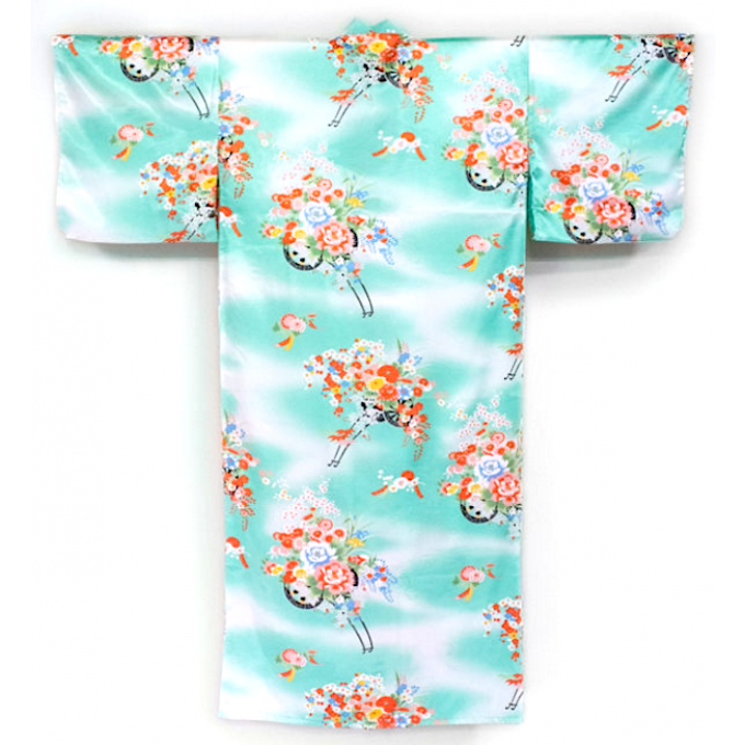 Kimono japonais Bokashi Hanaguruma polyester femme "Made in Japan"