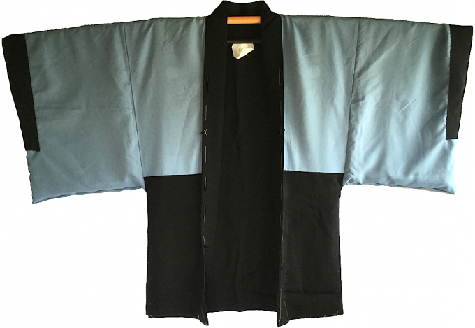 Antique Haori samourai soie noire Takanohane Montsuki Nihon no Yama Kurashi homme "Made in Japan"  