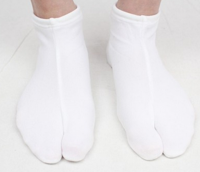 Chaussette Tabi Stretch polyester blanc - Made in Japan