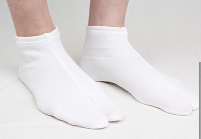 Chaussette Tabi Stretch polyester blanc - Made in Japan
