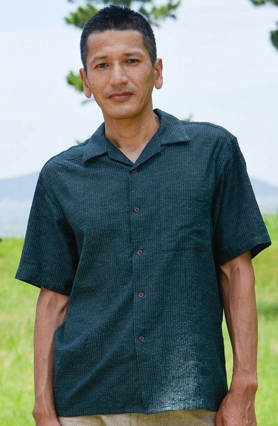 Chemise japonaise homme Kurume Chitose Midori vert Made in Japan   