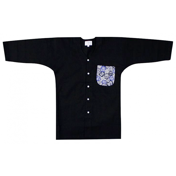 Chemise japonaise KoiGuchi Daruma noir